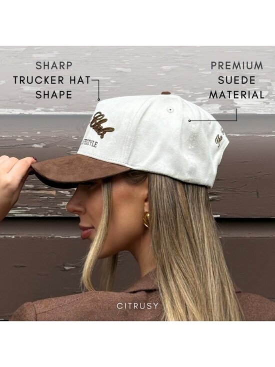 Unisex Brown Suede Country Cute Cap Cowgirls Cowboy Snapback  display picture 1